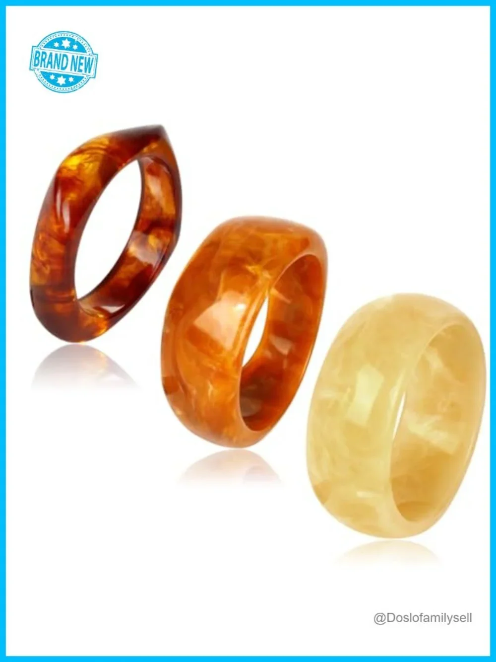 4-Piece Chunky Acrylic Bangle Bracelet Set, Stackable Tortoiseshell Marble Cuff
